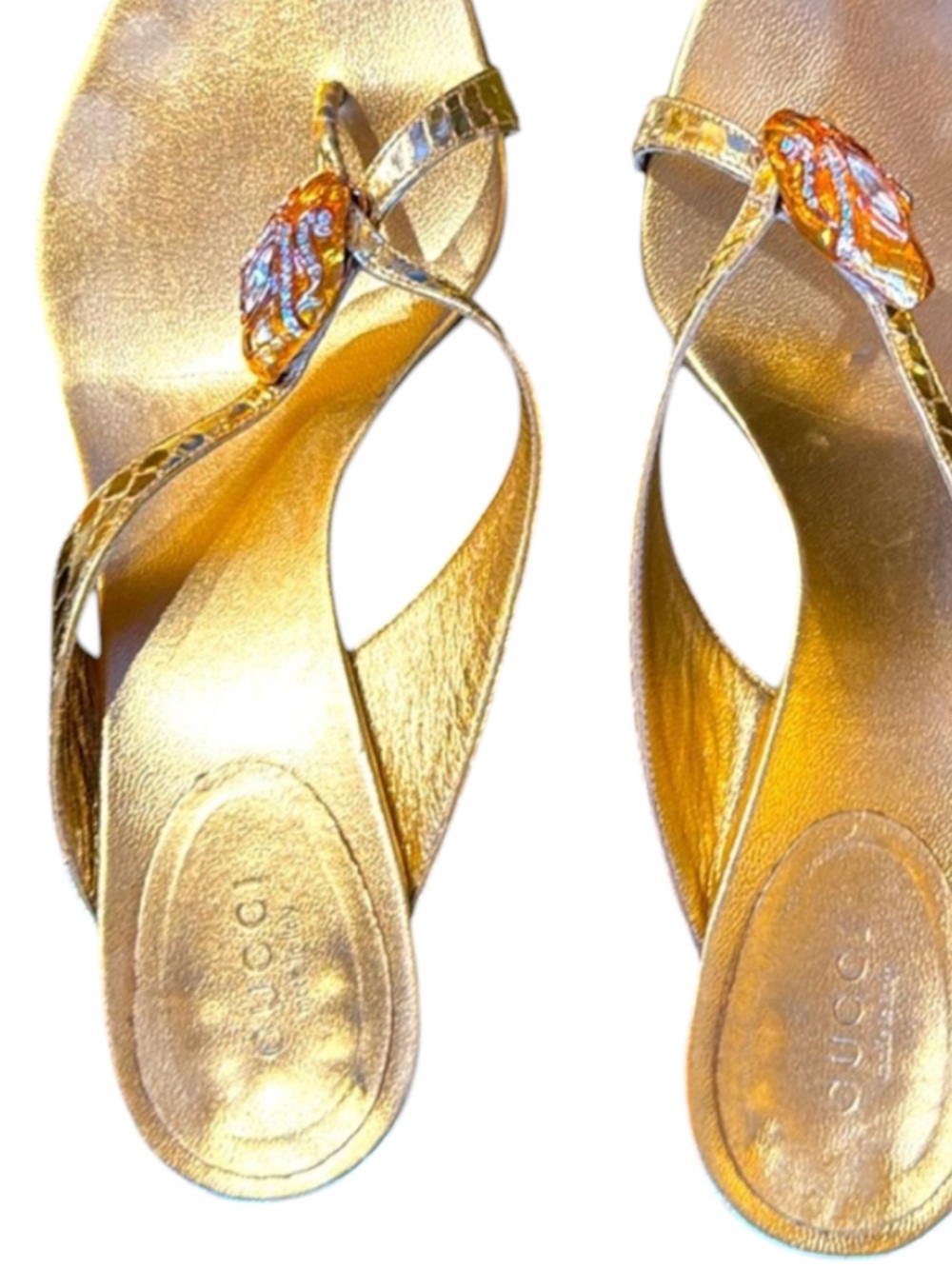SAND PELLE S. CUOIO WHIPS LAME GOLD 04 ICON TOM FORD GUCCI FAREWELL RUNWAY HEEL - Picture 7 of 16